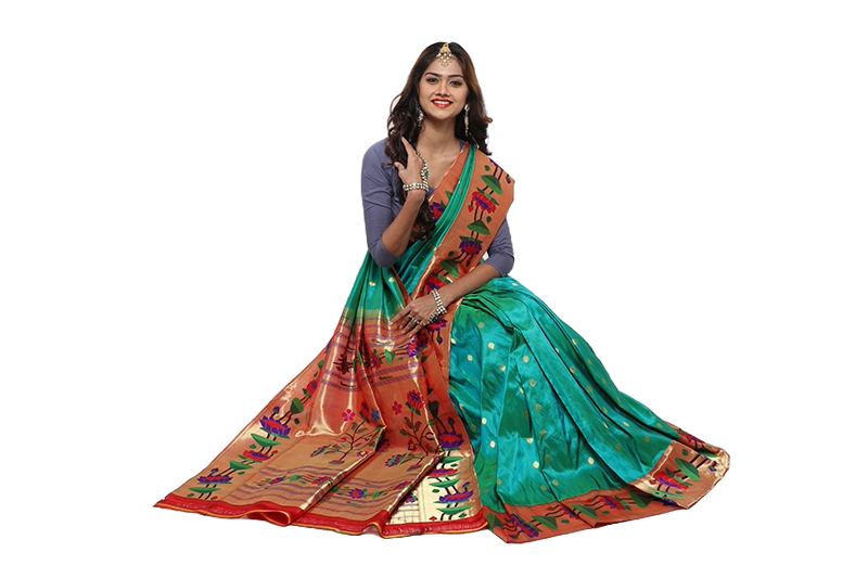 Lotus Brocade Paithani