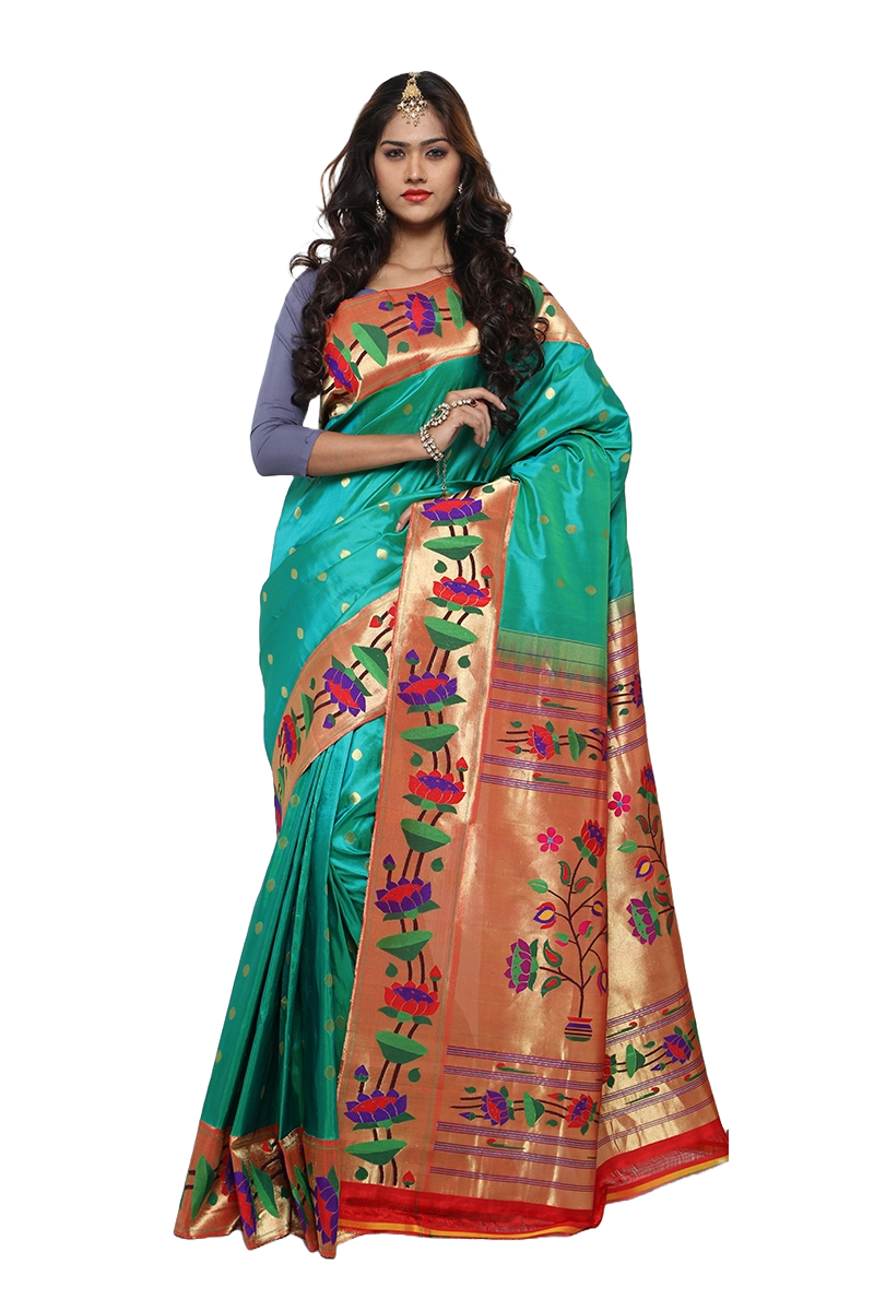 Lotus Brocade Paithani
