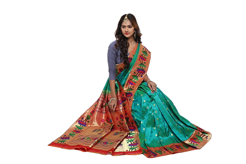 Lotus Brocade Paithani